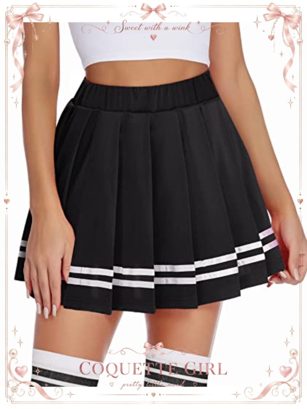 Women's Pleated Mini Skirt High Waist A-Line Cheer School Uniform